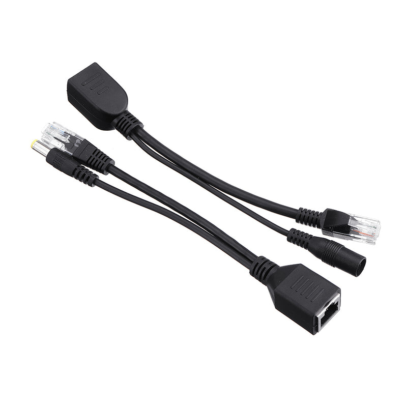 6pcs  POE Adapter Cable Tape Screened POE Switch Cable POE Splitter Injector Power Supply 12V Synthesizer Separator Combiner
