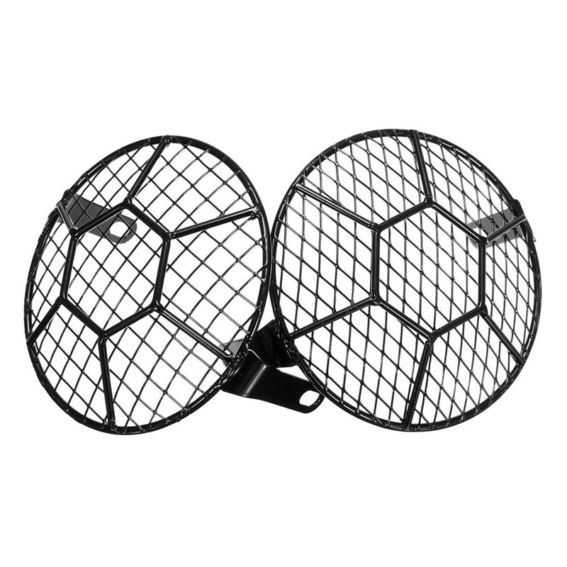 5.75'' Motorcycle LED Headlights Football Grill Cover Protector For Harley Cruiser