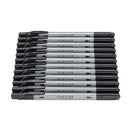 M&G ACPN0241 Fine Oily Quick-Drying Hook-Line With Waterproof Double-Headed Gel Pen 12 Pcs