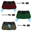 MT08 2.4G Air Mouse 6 Gyro Fly Air Mouse Rainbow Backlight Remote Control Mini Keyboard for Android Smart TV Box