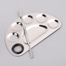 Stainless Steel Paint Palette Tray Mixing Rod Spatula Set For Watercolor Oil Painting Makeup