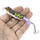 ZANLURE 1 Pcs 3D Eyes Frog Fishing Lure Soft Bait Tassels Fishing Hooks