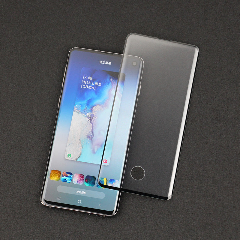BAKEEY Ultrasonic Fingerprint Unlock 3D Curved Edge Full Glue Tempered Glass Screen Protector for Samsung Galaxy S10 6.1