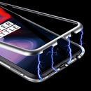 Bakeey 360 Magnetic Adsorption Metal Tempered Glass Flip Protective Case for OnePlus 7 PRO