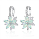 Fashion Flower Zirconia Silver Women's Earrings Anallergic Piercing Dangle Earring for Women