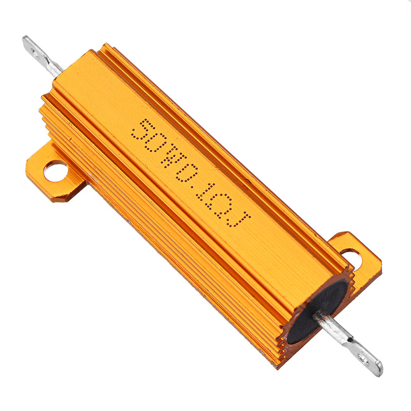20pcs RX24 50W 0.1R 0.1RJ Metal Aluminum Case High Power Resistor Golden Metal Shell Case Heatsink Resistance Resistor