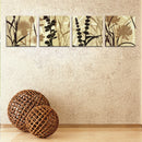 Miico Hand Painted Four Combination Decorative Paintings Botanic Grass And Flower Wall Art For Home Decoration