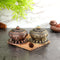 Vintage Alloy Cone Incense Burner Holder Bowl with Lid Base Home Buddhism Decorations