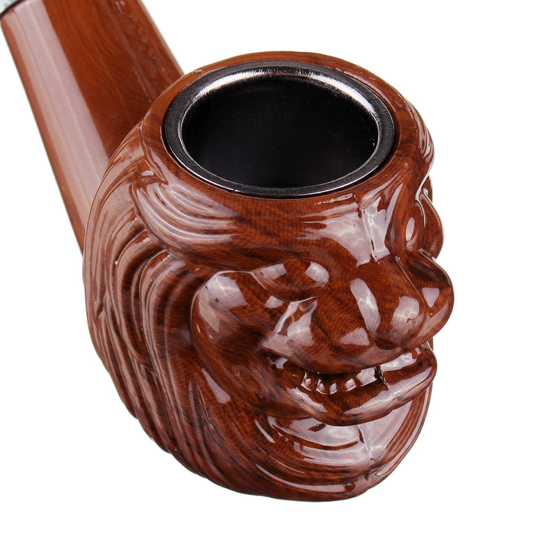 Classical Detachable Wooden Pipes without Pipe Rack Old-fashioned Flat-mouth Wood Tool