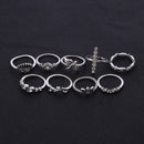 Bird Bee Crown Crown Diamond Branch Diamond Devil's Eye Ring Nine Piece Joint Ring