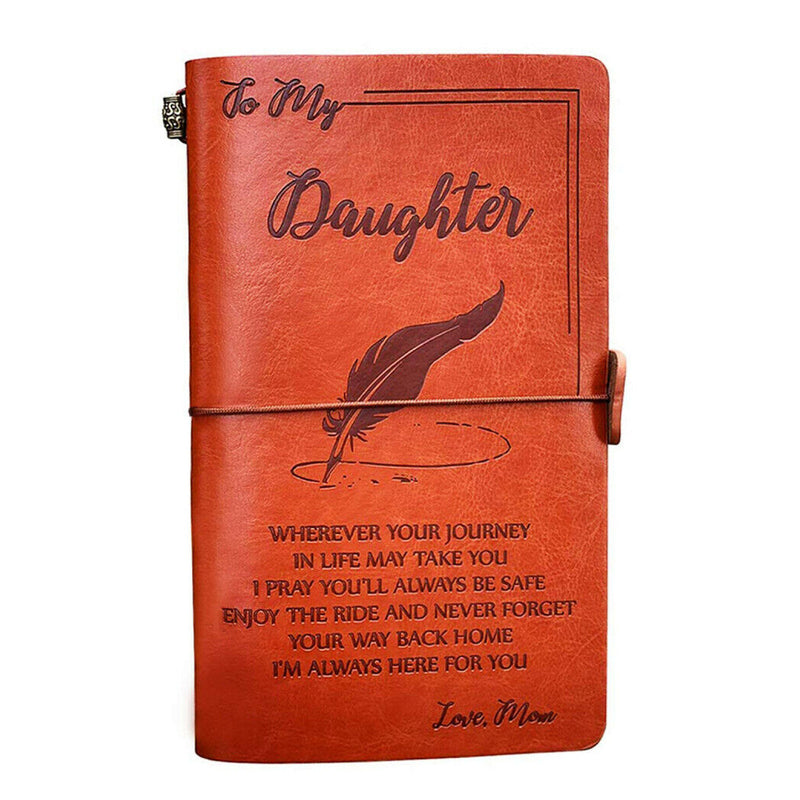 Engraved Leather Journal Notebook Diary Custom Message Quotes Gift Anniversary Birthday Graduation