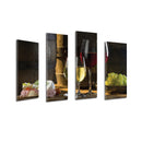 Miico Hand Painted Four Combination Decorative Paintings Red W-ine Wall Art For Home Decoration