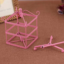 96 Holes Iron Rotating Earring Stand Ring Display Square Jewelry Rack Holder