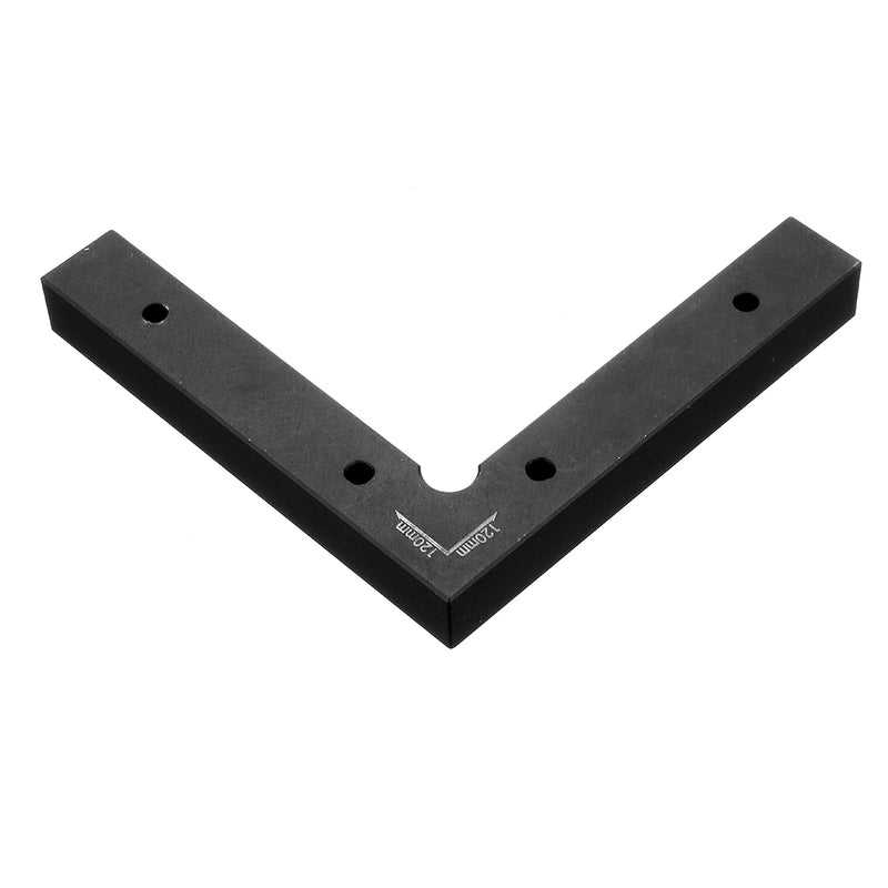 Black Aluminium Alloy 90 Degree 120x120mm Precision Clamping Square Woodworking Machinist Square Positioning Right Angle Clamping Measure