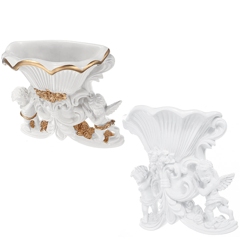 Wall Hanging Flower Pot Cupid Angel Plaster Corbel Shelf Rococo Style Garden DIY