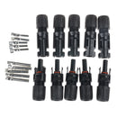 Excellway 5 Pairs PV Solar Panel Cable MC4 Connectors Male & Female Waterproof IP67 for Photovoltaic Solar System