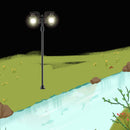 5Pcs/Set 1: 100 HO Scale LED Model Garden Lights Street Light Road Lamps 2-Head