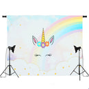 5x3ft 7x5ft Rainbow Clouds Sky Unicorn Photography Backdrop Studio Prop Background