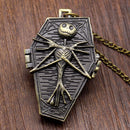 DEFFRUN Nightmare Before Christmas Quartz Pocket Watch Retro Antique Pendant Necklace Children Gift