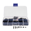 Suleve M2.5NP1 500Pcs M2.5 Nylon Screw Bolt Black Round Cross Screw Hex Nut Spacer Nylon PCB Assortment