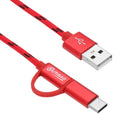 Bakeey 2.1A 2in1 Micro Type C USB Fast Charging Data Cable 1m For Samsung S8 S7 S6 Xiaomi 6 Redmi