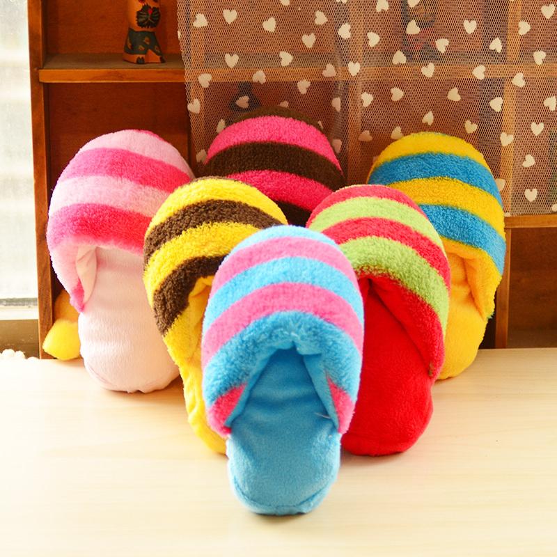 Cute Plush Slipper Shape Squeaky Toy Puppy Chew Play Toy Sound Pet Supplies for Dogs Pet Toys