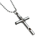 Cross Whistle Pendant Women Men Long Necklace Jewelry Couple Gifts