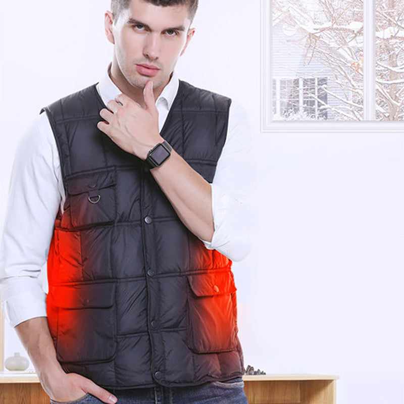 Adjustable Electric Vest Heated Fishing Cloth Jacket USB Thermal Winter-Warmer