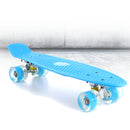 22'' LED Light Up Fish Skateboard 4 PU Wheel Single Warping Board Teenagers Kids Skateboard