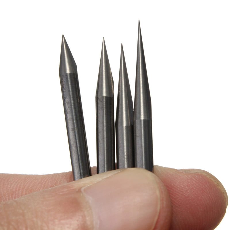 20pcs 0.1mm 10/15/20/30 Degree 3.175mm Carbide PCB Engraving Bit CNC Router Tool