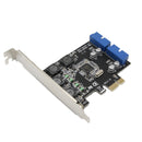 SSU N014S+PW4 PCI - E to USB 3.0 Expansion Card with Front - Facing 19 / 20 Pin Interface for Desktop Computer