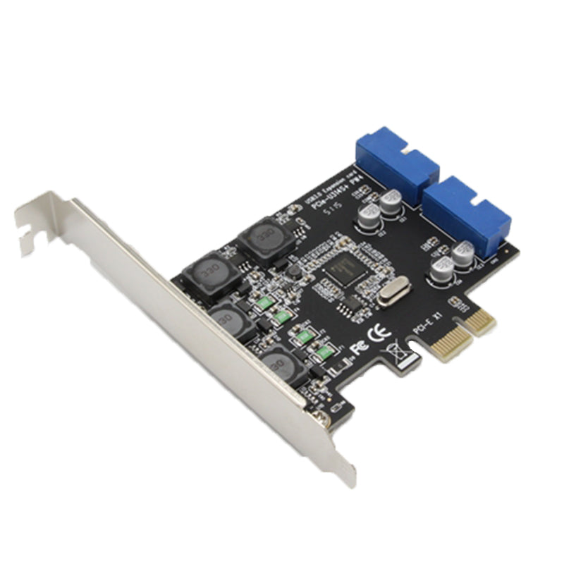 SSU N014S+PW4 PCI - E to USB 3.0 Expansion Card with Front - Facing 19 / 20 Pin Interface for Desktop Computer