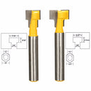 2pcs 9.52mm and 12.7mm Key Hole Blades T-Slot Cutter Wood Working Router Bit Set