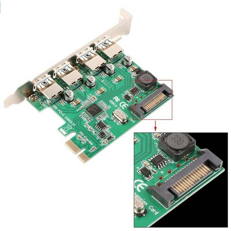 SSU N04S PCI-E to USB3.0 Expansion Card Comes with Four Standard USB3.0 Interfaces for Desktop Computer