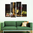 Miico Hand Painted Four Combination Decorative Paintings Red W-ine Wall Art For Home Decoration