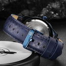 NAVIFORCE 9117 Business Style Men Wrist Watch Calendar Week Display Leather Strap Quartz Watch