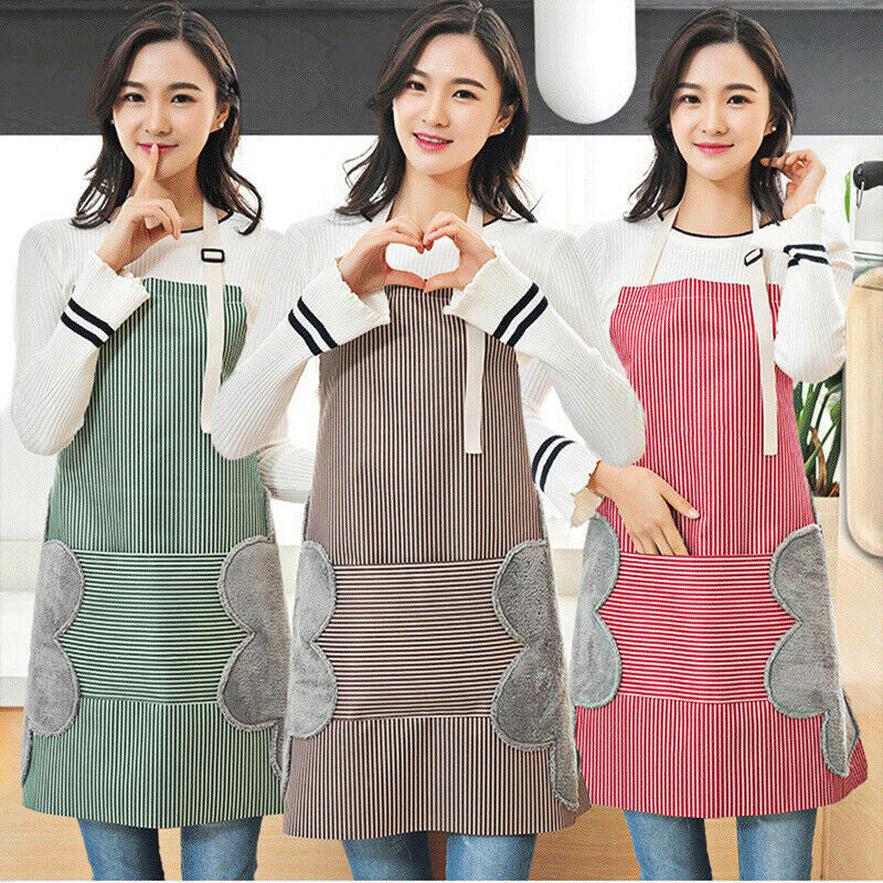 Erasable Hand Waterproof Kitchen Apron Waist Female Work Gown Hand Towel Aprons