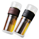 520ML Portable Double Wall Glass Tea Water Bottle with Filter Infuser Travel Mug