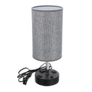 Multifutional Bedside Table Desk Lamp With Dual USB Port Outlet Fabric Shade
