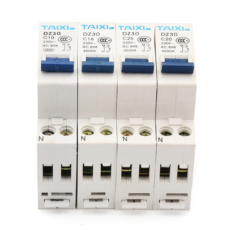 TAIXI DZ30-32 10A/16A/20A/25A 1P+N Miniature Circuit Breaker DPN Air Switch