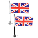 Motorcycle Rear Flag Pole & Stripes Luggage Uk Union King Mount For Harley Sports