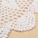 37cm Round White Pure Cotton Yarn Hand Crochet Lace Doily Placemat Tablecloth Decor