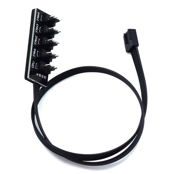 40cm 4Pin 1 to 5 4Pin Adapter Cable PWM Temperature Controlled Cooling Fan Hub Power Adapter Extension Board Lead Wire