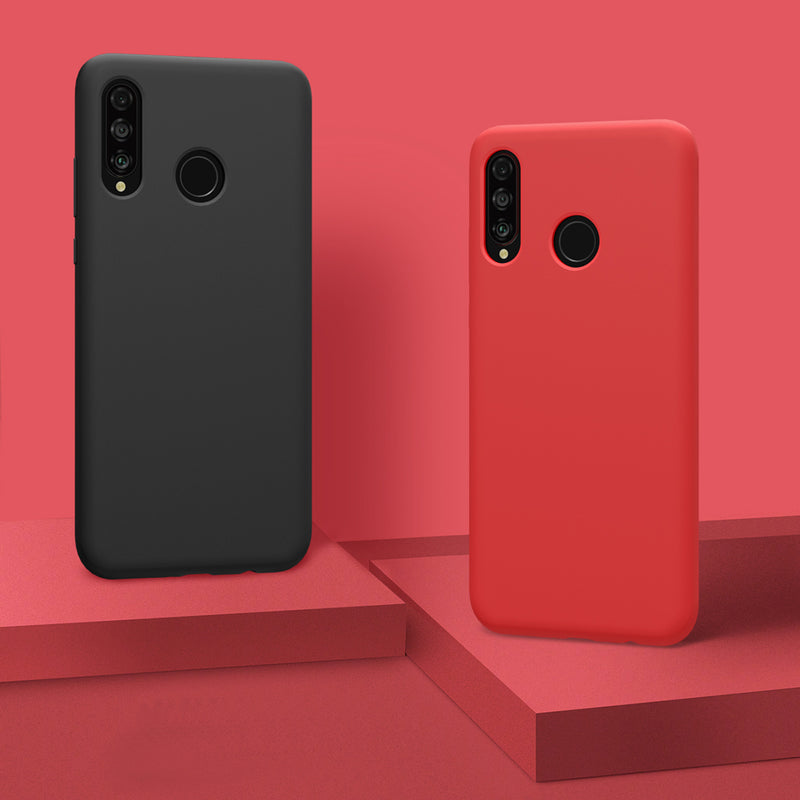 NILLKIN Smooth Shockproof Soft Liquid Silicone Rubber Back Cover Protective Case for Huawei P30 Lite / Huawei Nova 4e