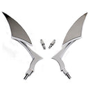 Motorcycle Rear View Mirrors Chrome Triangular Leaves 8mm 10mm For Honda Harley