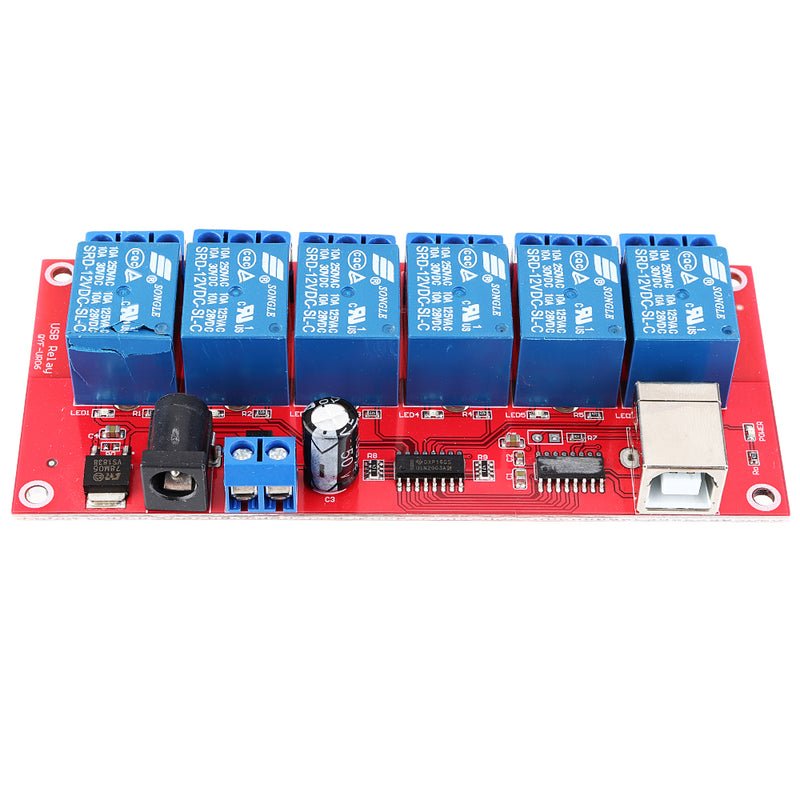 6 Channel 12V HID Driverless USB Relay USB Control Switch Computer Control Switch PC Intelligent Control Relay Module