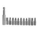Drillpro 10pcs Hex Flat Head Cross Spanner PZ Screwdriver Bit Set With Adapter and Extension Holder
