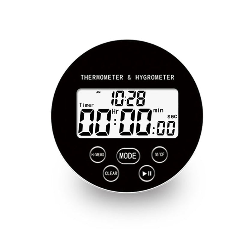 Minleaf CH-918 Indoor Digital Display Electronic Thermometer And Hygrometer With Timing Function Round Temperature Hygrometer Digital Thermometer