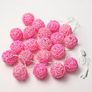20 LED Rattan Ball String Light Home Garden Fairy Colorful Lamp Wedding Party Xmas Decor