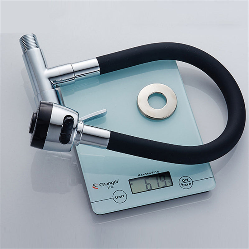 BOiROO Bathroom Basin Sink Faucet 360 Degree Rotatable Spout Single Handle Single Cold Tap Wall Mounted